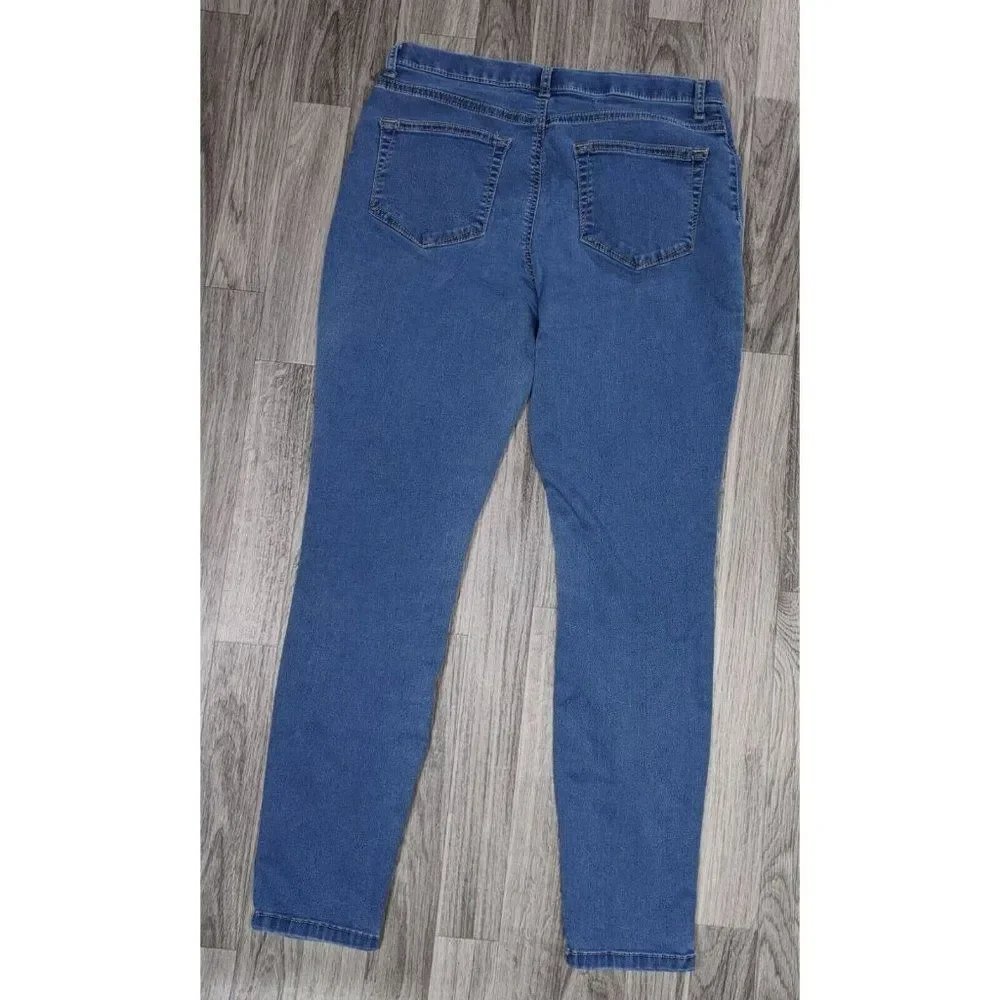 Lee Womens Size Medium Easy Fit‎ Stretch Skinny Denim Blue Jeans